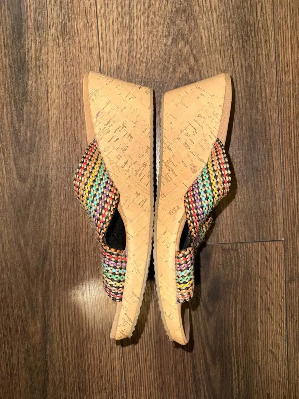 Skechers Cali Beverlee Rainbow Woven Wedge Sandals Size 9